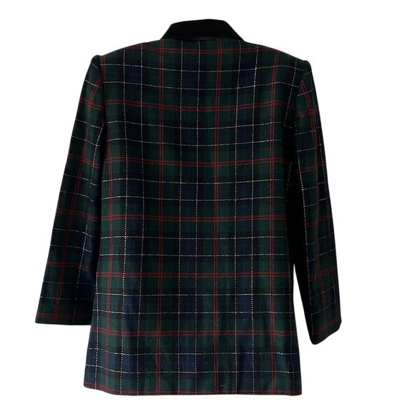 Sag Harbor Vintage Plaid Suit Jacket Blazer Metallic Holiday Woman Size 8 - Picture 3 of 12